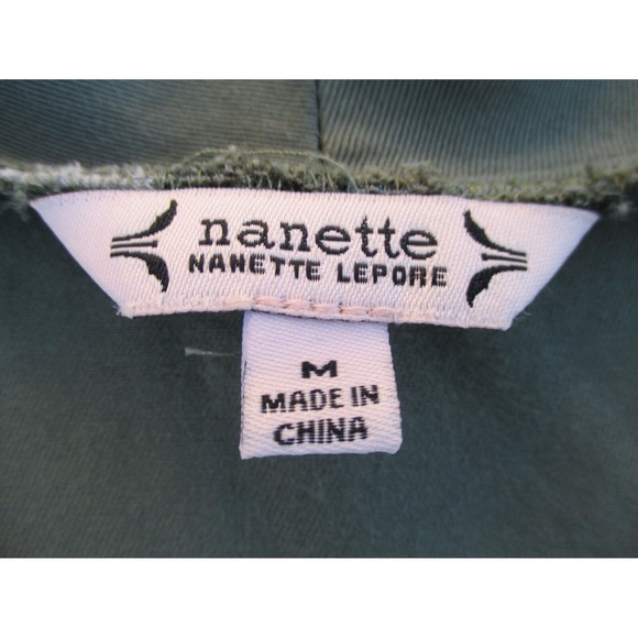 NANETTE LEPORE Blouse Women's Medium Green Sleeveless Short Tunic Top V-Neck - Picture 4 of 12